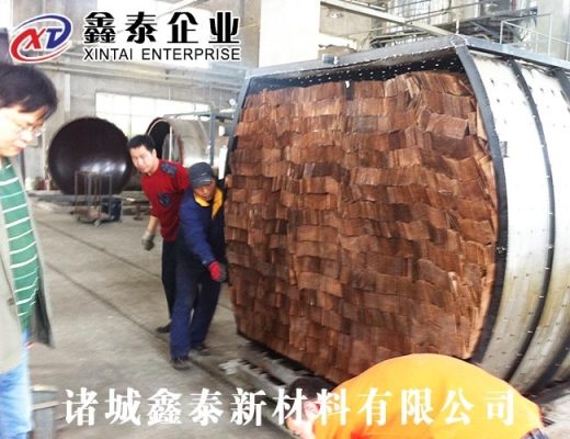 木材蒸煮現(xiàn)場